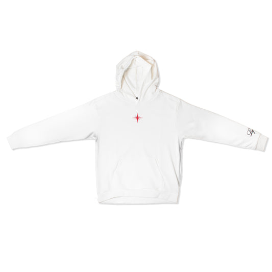 WHITE AND RED HOODIE